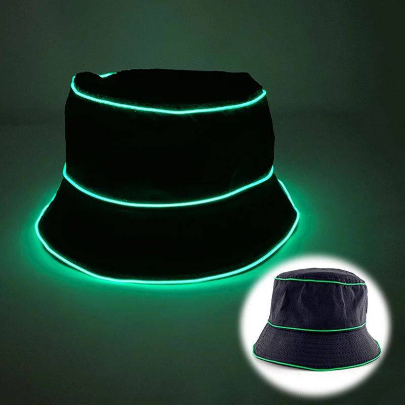 Glowing Decor  Supplies Luminous Cowboy hat  LED Pearlescent Cowboy  Cap Fashion Neon Light Hat For Party
