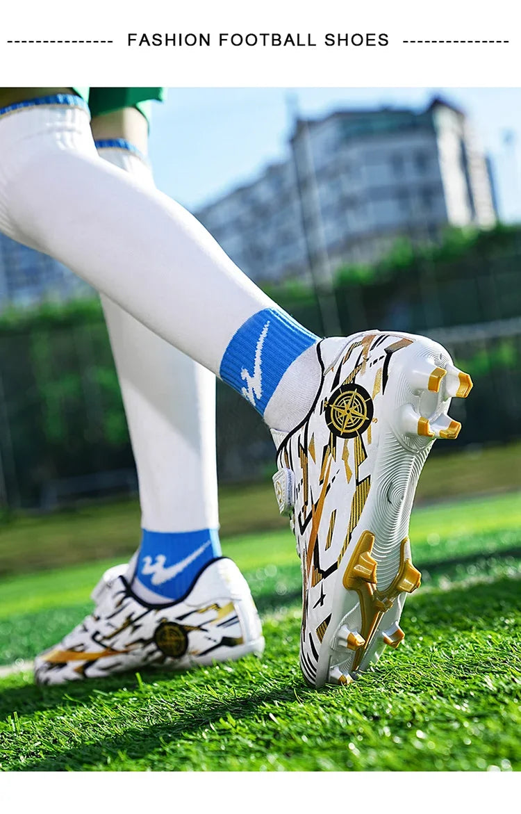 Boys Professional Football Training Shoes Running Sports Shoes Athletic Cleats Primary School Students Long Nails