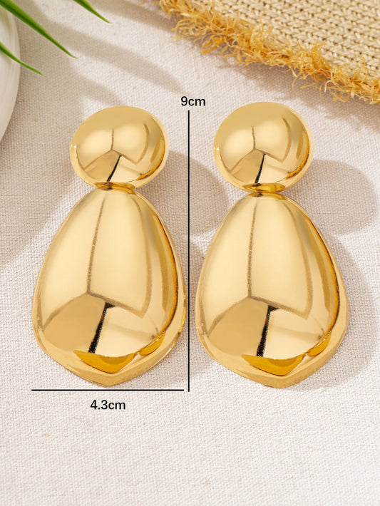 Retro Exaggerated Geometric Round Design Earrings For Women European American Style Large Earrings Party Travel Jewelry Gift