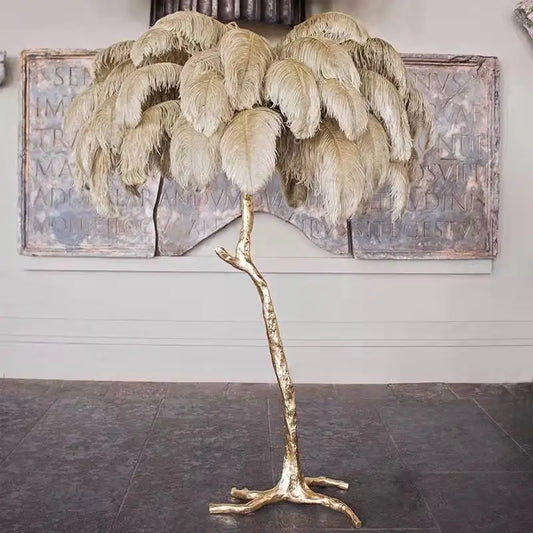 Ostrich Feather Floor Lamps Nordic LED Floor Lamp for Living Room Modern Luxury  Bedroom Sofa Corner Indoor Decor Standing Light