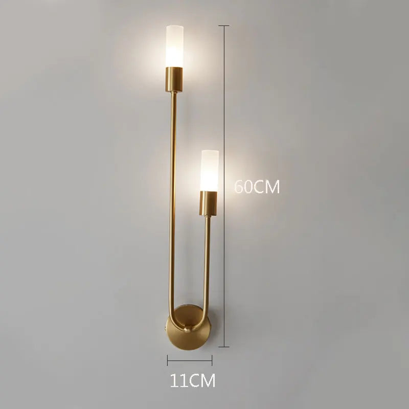 Hot Sale LED Wall Lamp Nordic Brass Wall Lamp Bedroom Bedside Reading Corridor Aisle Home Interior Decoration Lighting