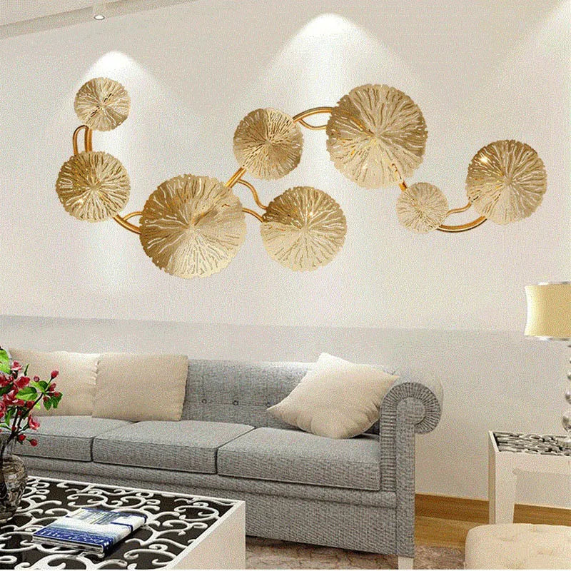 Nordic Modern Minimalist Hardware Lotus Leaf Wall Lamp Bedroom Living Room Study Lighting