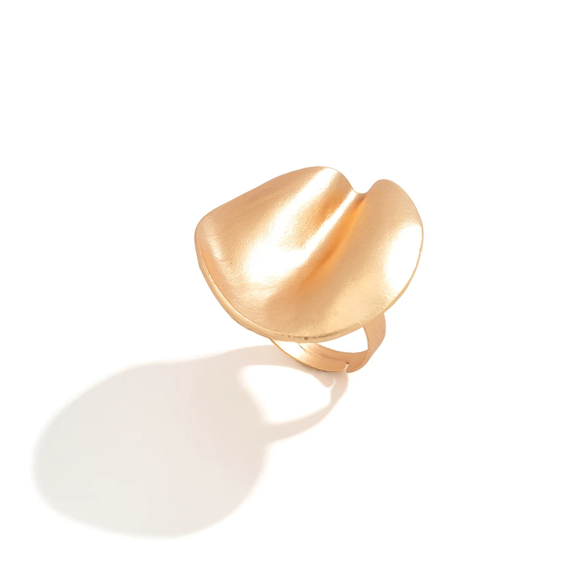 PuRui Unique Irregular Big Cuff Rings for Women Open Matte Gold Color Finger Rings Adjustable Jewelry Punk 2024 Party Wedding