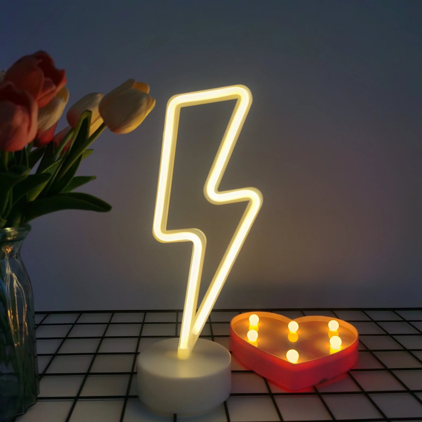 1 Piece, Countertop Decorative Lighting Neon Sign, USB or 3*Aa Battery Powered, Suitable for Holiday Party, Kitchen Home Lighting, Room Decoration Night Light (Battery Not Included)