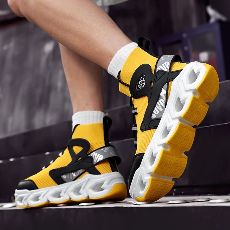 Hip-hop Sneakers Men High-tops High-street Sports Shoes Brand Designer Leisure Shoe Men Comfy Breathable Walking Shoes Male