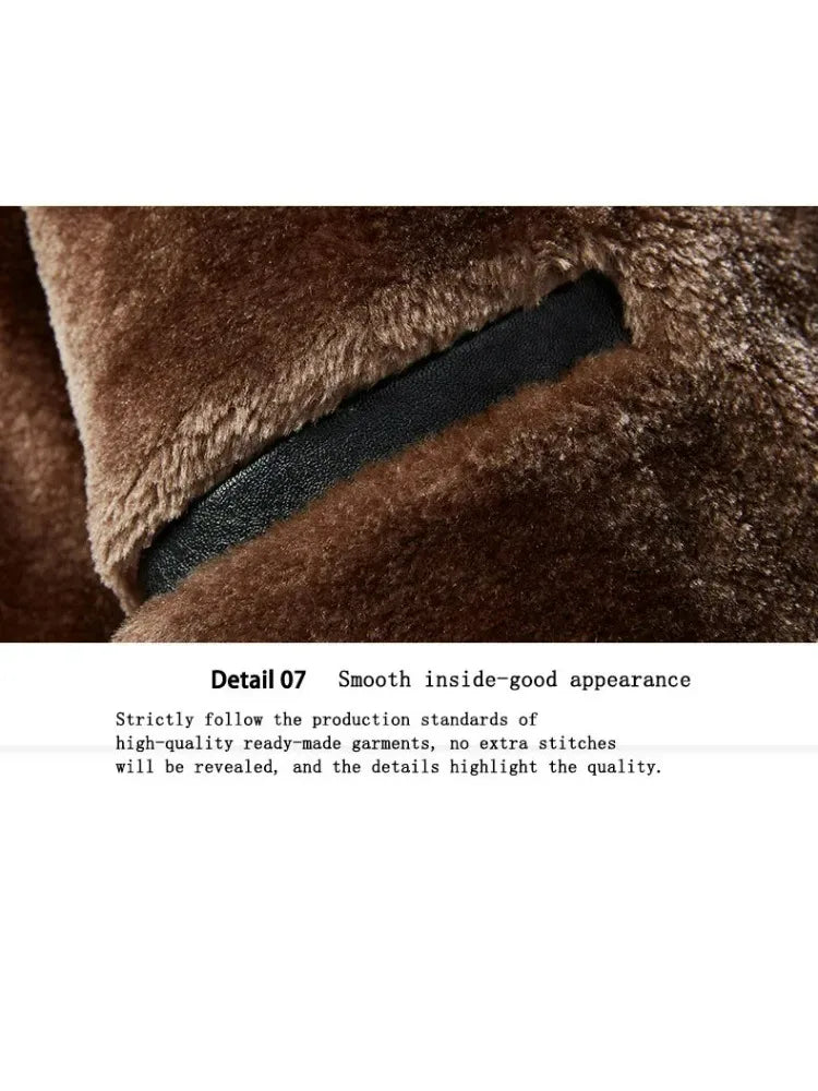 Fashion Warm Winter Mens PU Leather Jacket With Fur Collar Thicken Fleece Motorcycle Coat Casual Faux Leather Locomotive Jacket