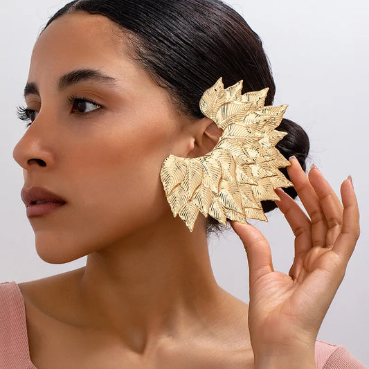 Multilayer Leaf Earrings for Women Simple Fashion Ear Jewelry Accessories Hot Sale Party Gift 2025 New Style