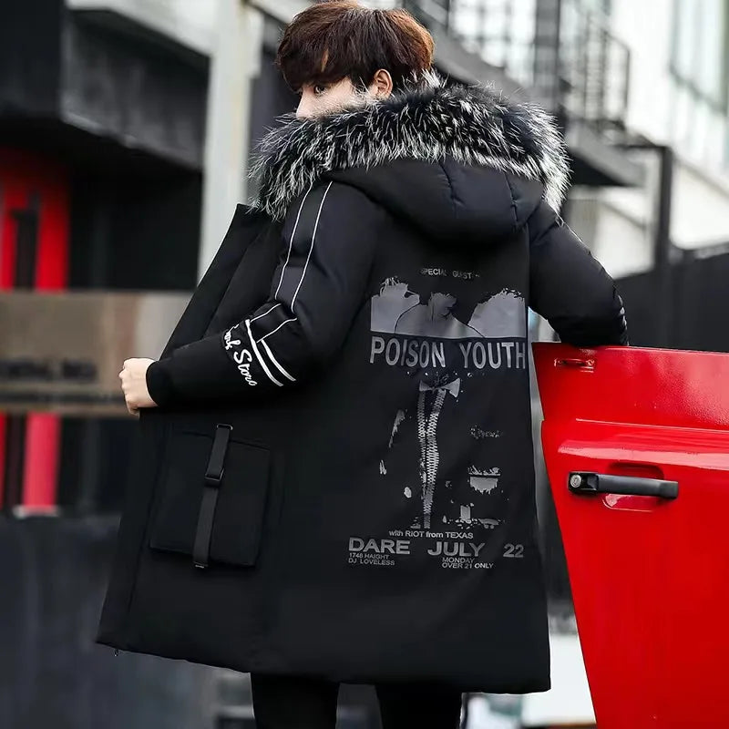 Men's Winter Jacket New Winter Cotton Coat Men's Long Section Trend Youth Handsome Camouflage Clothes Casual Jacket