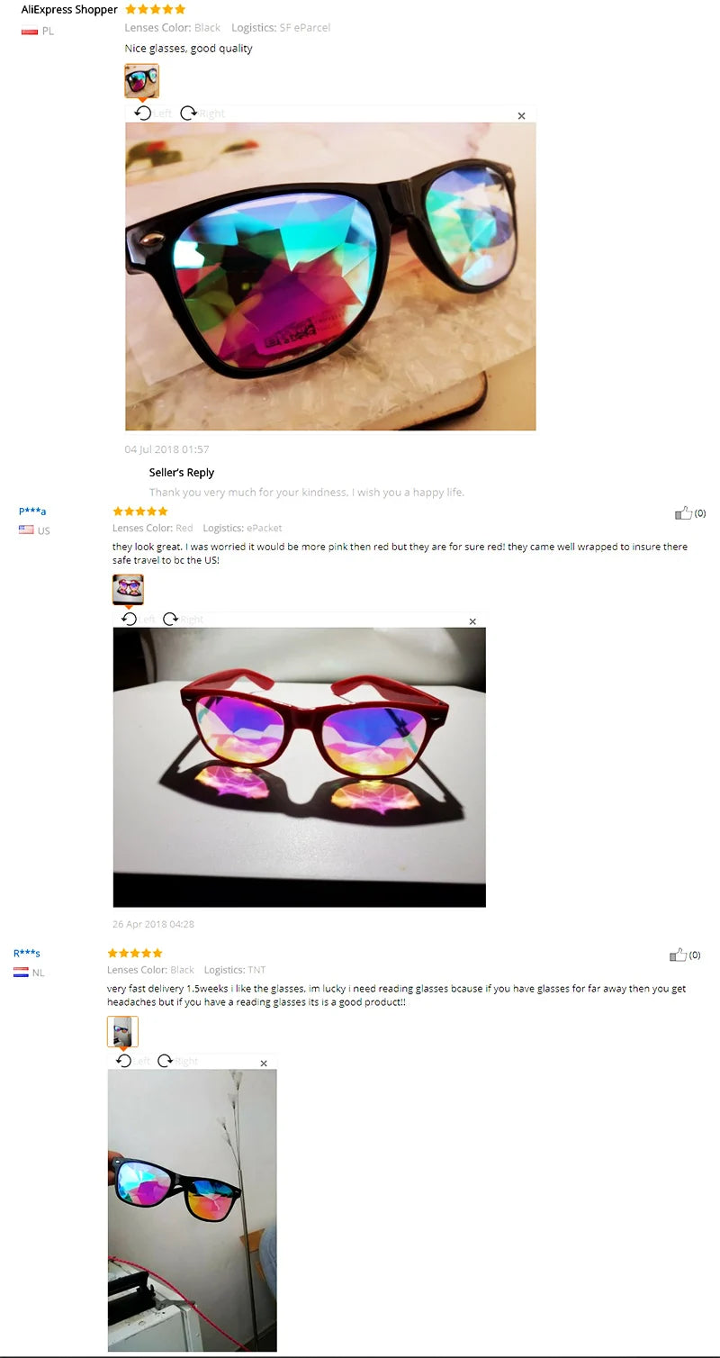 Trendy Square Party Sunglasses Women Men Fashion EDM Light Diffraction Futuristic Rave Festival Sun Glasses Psychedelic Prism