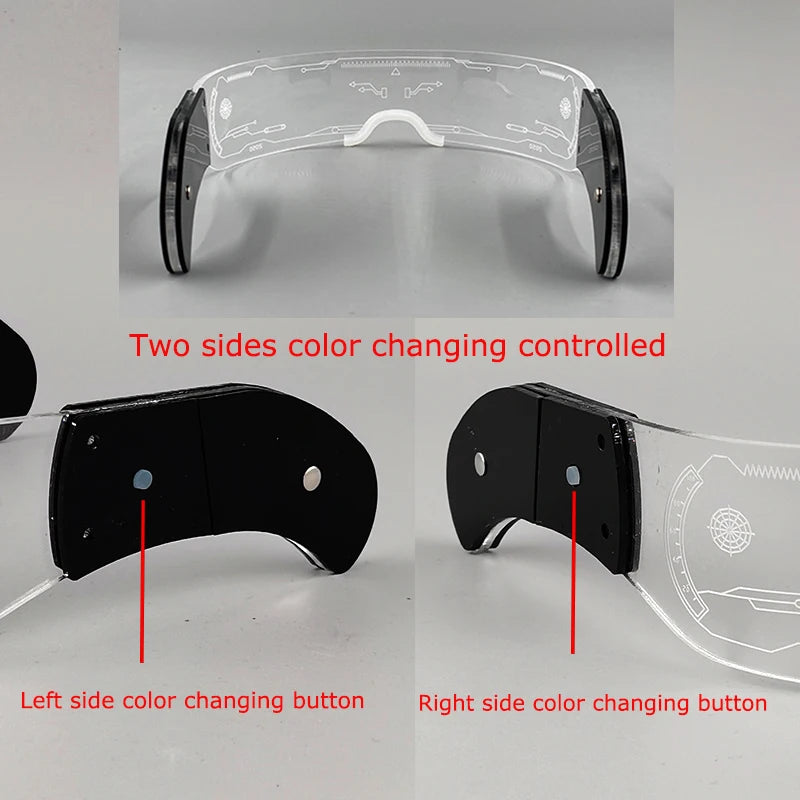 Fashion Luminous Decorative Glasses Neon Light Decoration LED Sunglasses For Nightclub DJ Dance Music Rave Costume Night