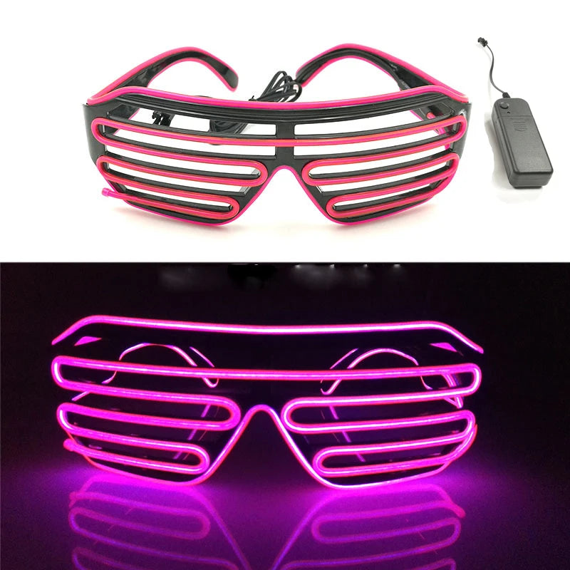 Fashion Luminous Decorative Glasses Neon Light Decoration LED Sunglasses For Nightclub DJ Dance Music Rave Costume Night