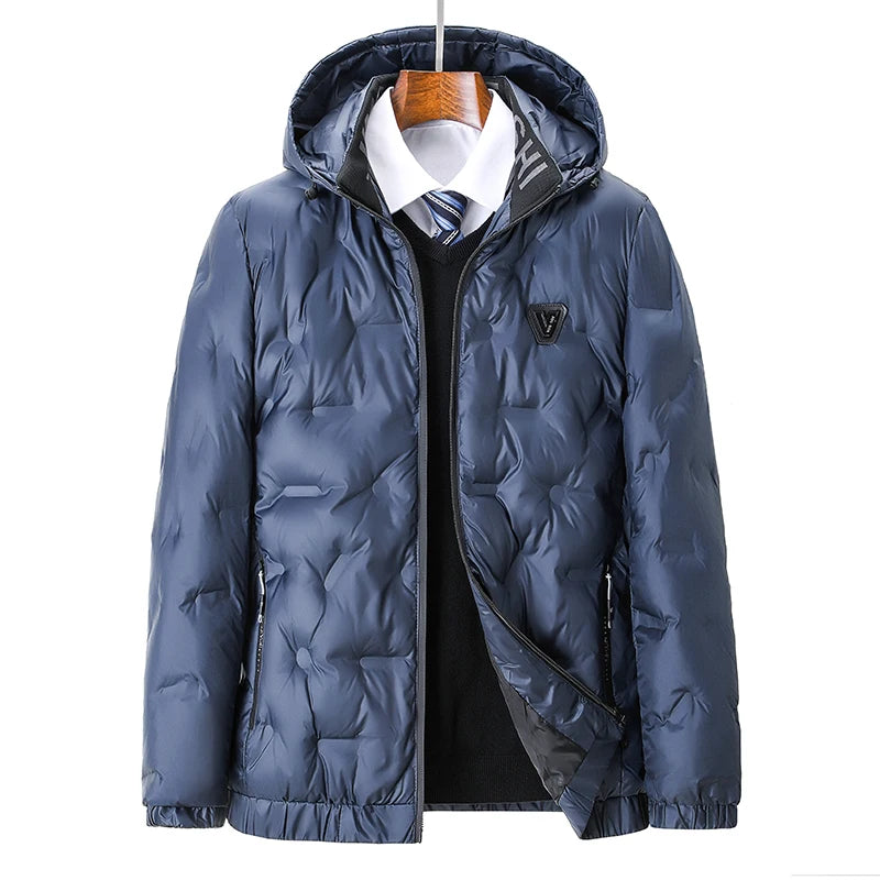 Autumn Fashion Hooded Slim Fit Casual Casual Parkas Men Fashion Men Winter New Warm Thick Windproof Parkas Jackets Coat Men