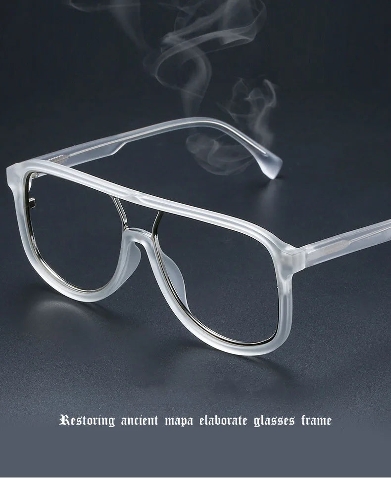 Fashoin Large Frame Anti Blue Light Glasses Frame Men Women Oversized Optical Prescription Eyewear Computer Goggles Eyeglasses