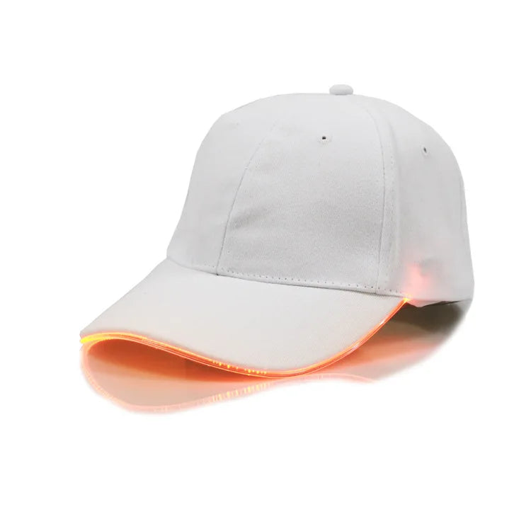 Fiber Optic Cap LED Hat with 7 Colors Luminous Glowing EDC Baseball Hats USB Charging Light Up Caps Performance Led Cap