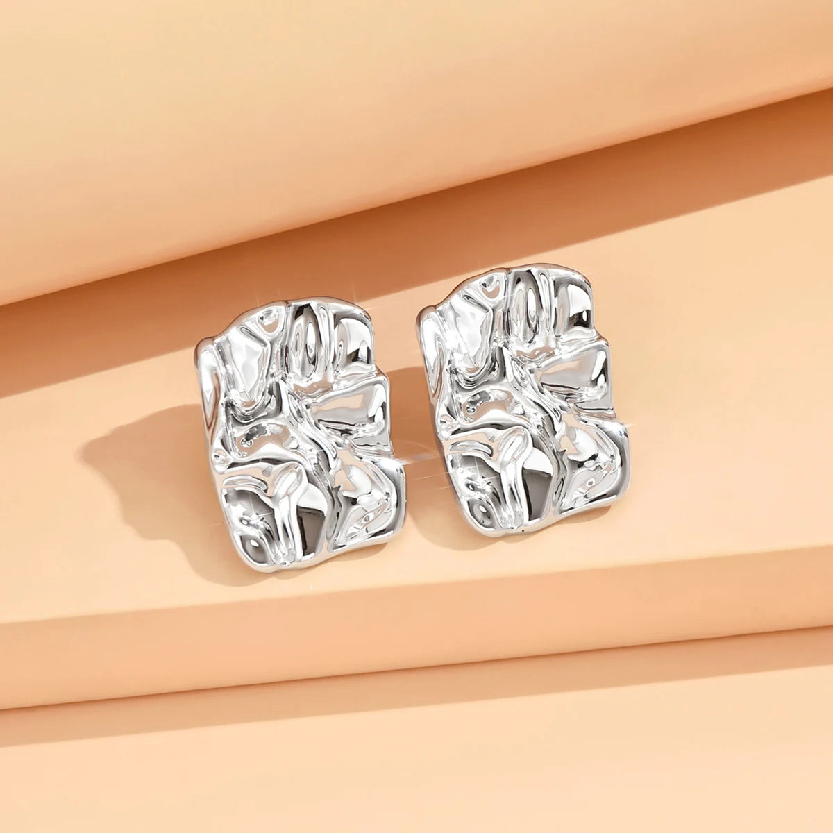 серьги Geometric Irregular Metallic Color Earrings for Women 2024 Minimalist Style Personality Earrings Trendy Jewelry Gift