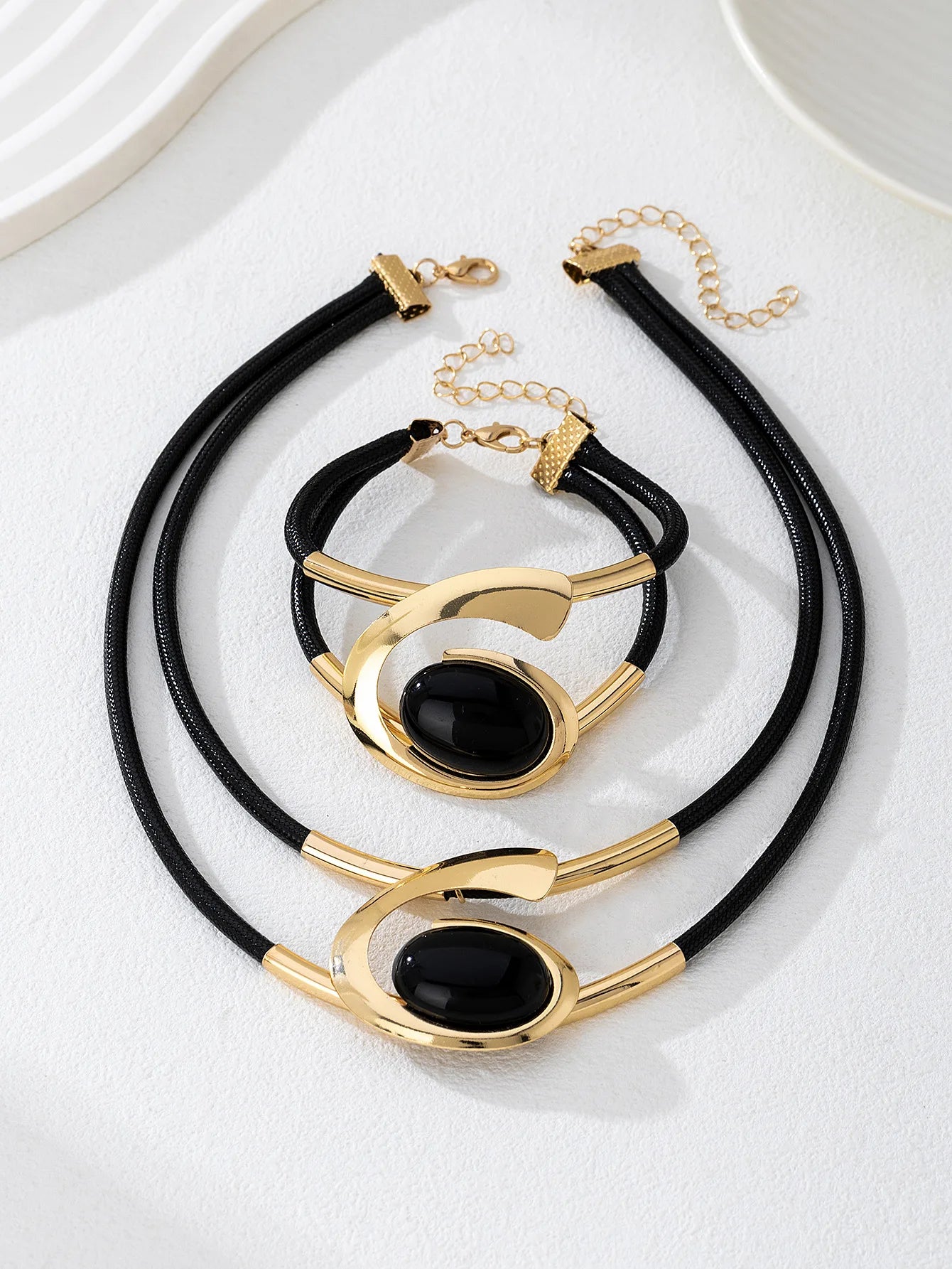 Exaggerated Pearl Spiral Bracelet Ring Set For Women Girls Personality Geometric Fashion Jewelry Holiday Party Gift OL S247