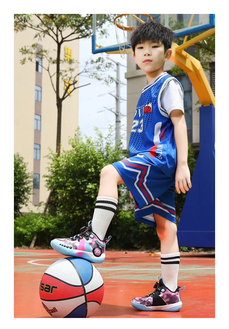 New children's sports shoes men's primary school students actual combat basketball shoes men's non-slip children's shoes