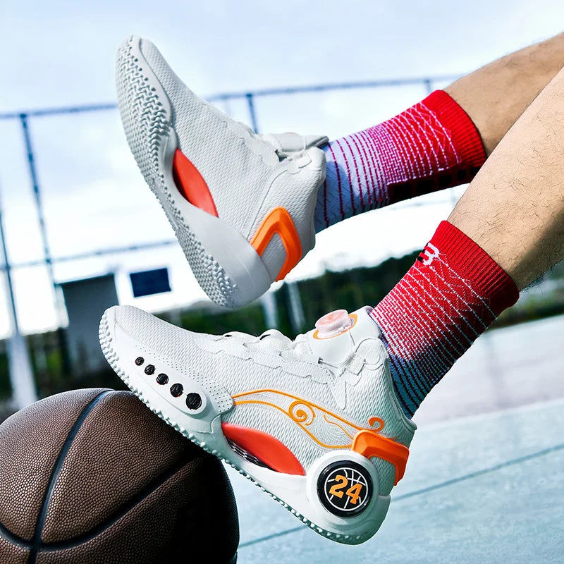 Men's Basketball Shoes Breathable Cushioning Non-Slip Wearable Sports Shoes Gym Training Athletic Basketball Sneakers for Women