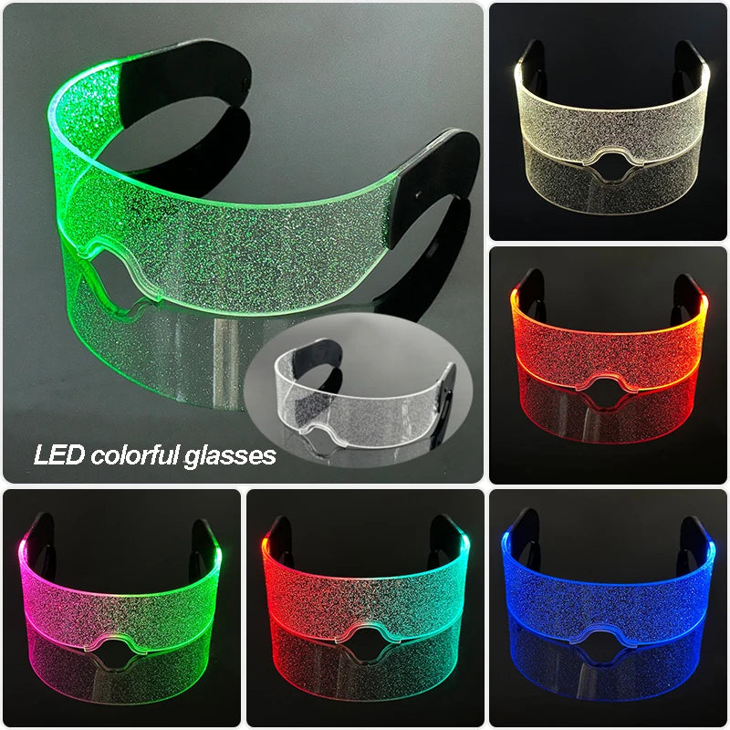 Fashion Luminous Decorative Glasses Neon Light Decoration LED Sunglasses For Nightclub DJ Dance Music Rave Costume Night
