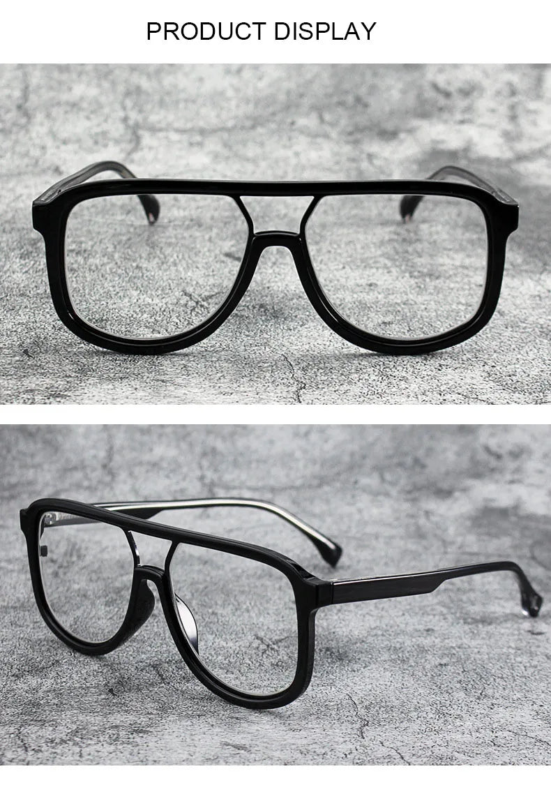 Fashoin Large Frame Anti Blue Light Glasses Frame Men Women Oversized Optical Prescription Eyewear Computer Goggles Eyeglasses