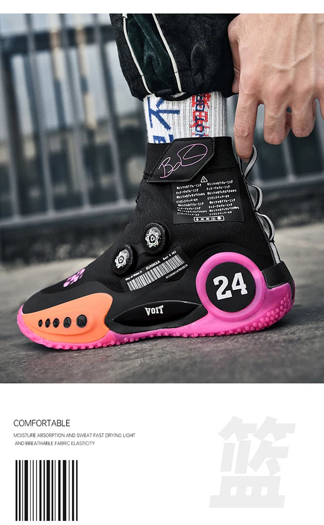 New basketball shoes male high top students wear-resistant outdoor concrete actual combat flying woven breathable combat boots