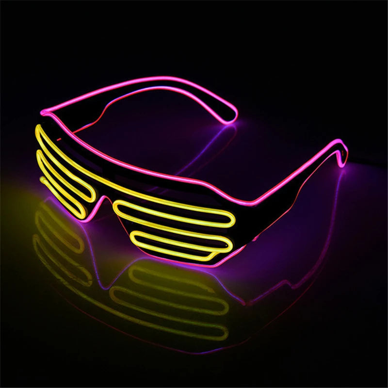 Future Punk Cyber LED Luminous Glasses Neon Glow In The Dark Goggles for Club Bar Party Disco Dance Stage Atmosphere Props