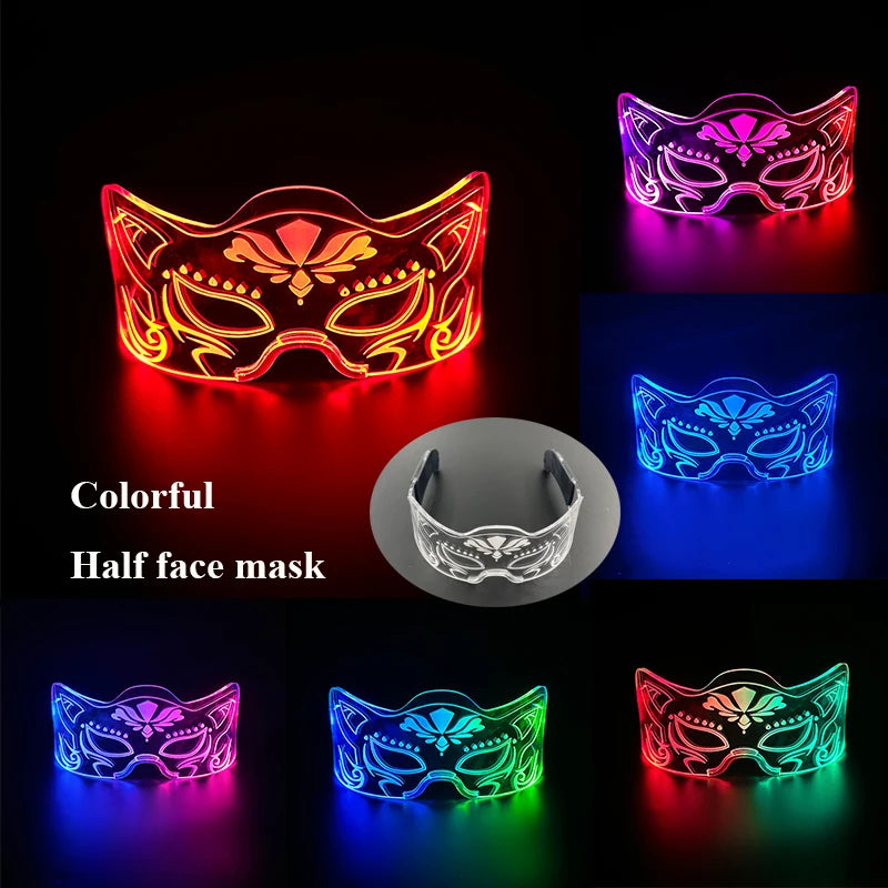 Fashion Luminous Decorative Glasses Neon Light Decoration LED Sunglasses For Nightclub DJ Dance Music Rave Costume Night