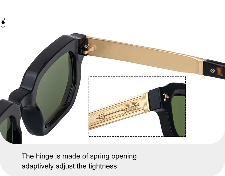 Polarized Square Punk Sunglasses Men 2025 Luxury Brand Classic Rectangle Sunglass UV400 Driving Eyewear Fashion Outdoor Shades