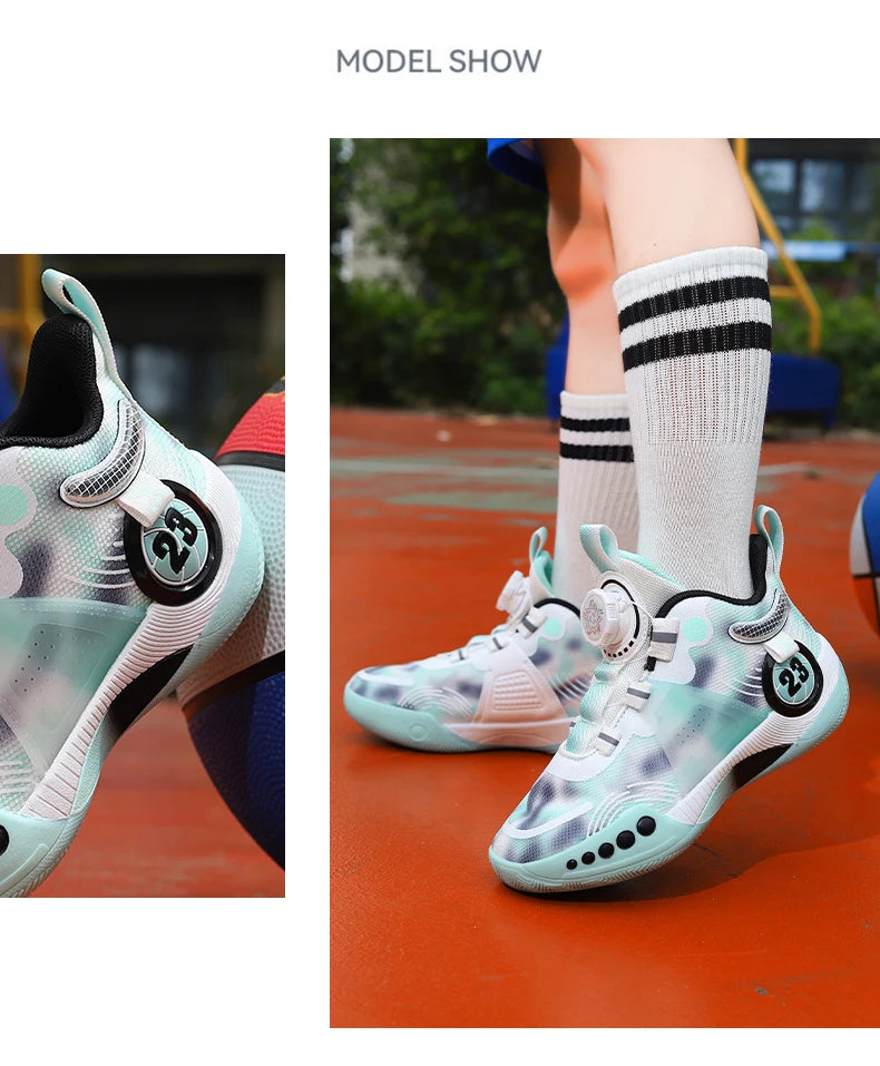 New children's sports shoes men's primary school students actual combat basketball shoes men's non-slip children's shoes