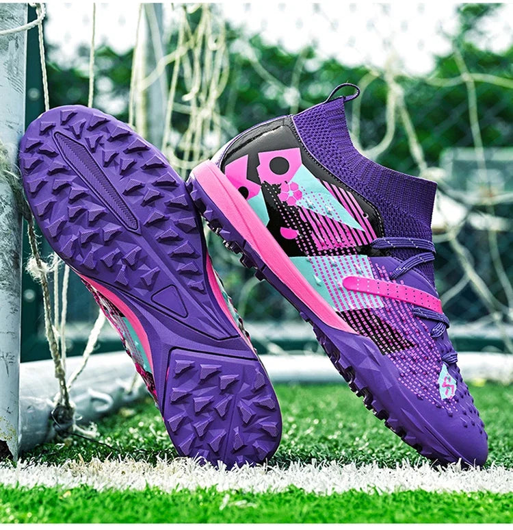 New Men Soccer Shoes High-quality Outdoor High Ankle Ultralight Indoor Football Boots Non-Slip Sports Shoes Futsal Non-Slip