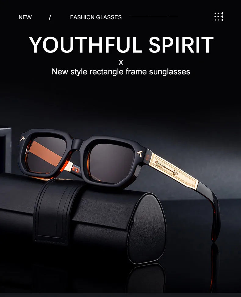 Polarized Square Punk Sunglasses Men 2025 Luxury Brand Classic Rectangle Sunglass UV400 Driving Eyewear Fashion Outdoor Shades