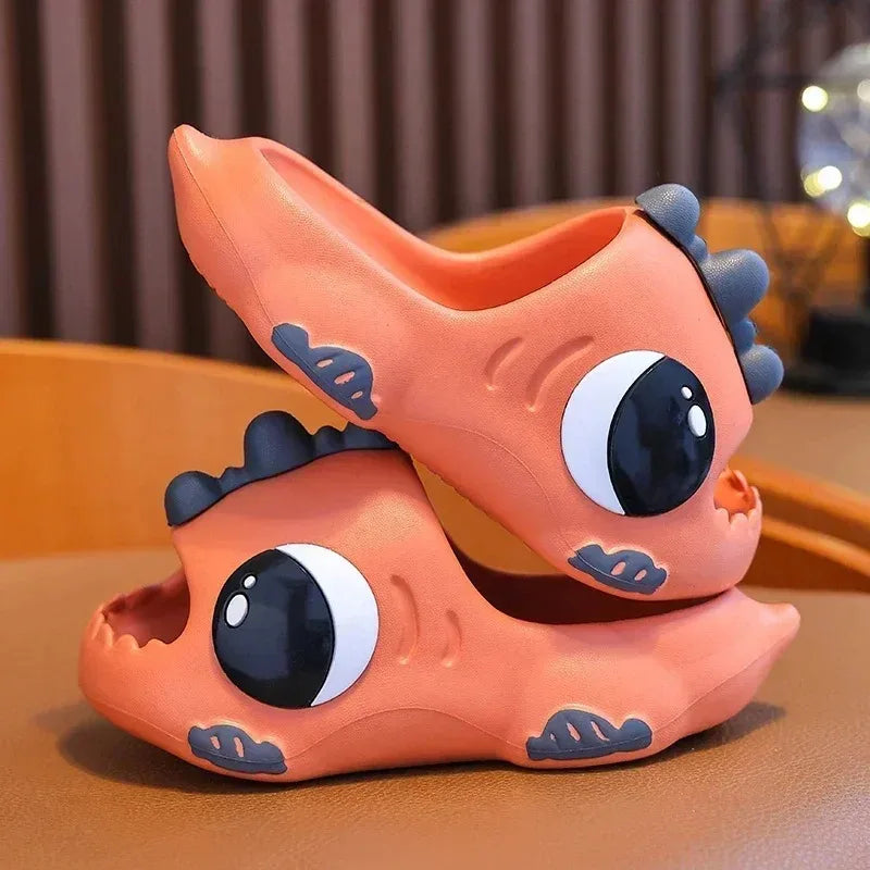Summer Aged 2-12 Children Slippers Cute Cartoon Dinosaur Beach Sandal For Kids Boys Girls Flip Flops Non-Slip Indoor Home Shoes