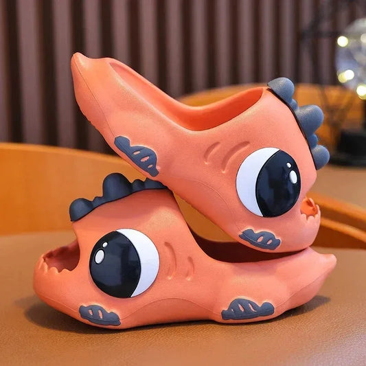 Summer Aged 2-12 Children Slippers Cute Cartoon Dinosaur Beach Sandal For Kids Boys Girls Flip Flops Non-Slip Indoor Home Shoes