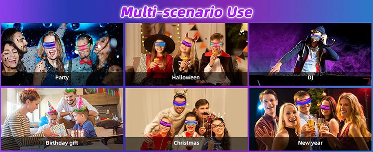 DIY Shining Electronic Futuristic Eyewear Glow The Dark Bluetooth LED Luminous Glasses Prop for Party Bar Festival Performance