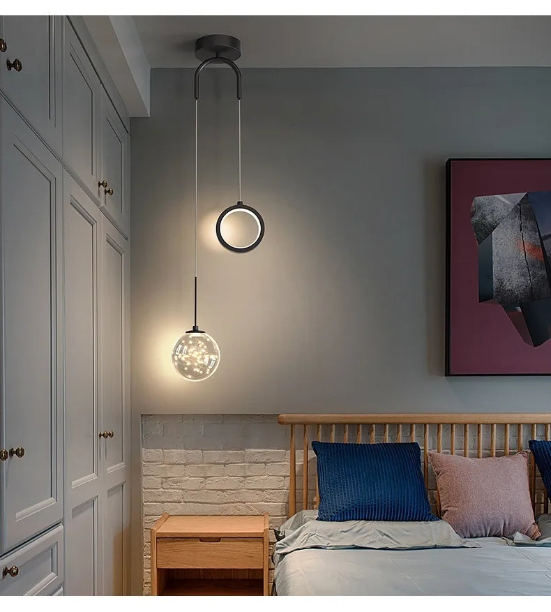 Nordic Luxury Crystal LED Chandelier Double Head Long Line Hanging Lamp For Home Decor Restaurant Bar Bedroom Pendant Lights