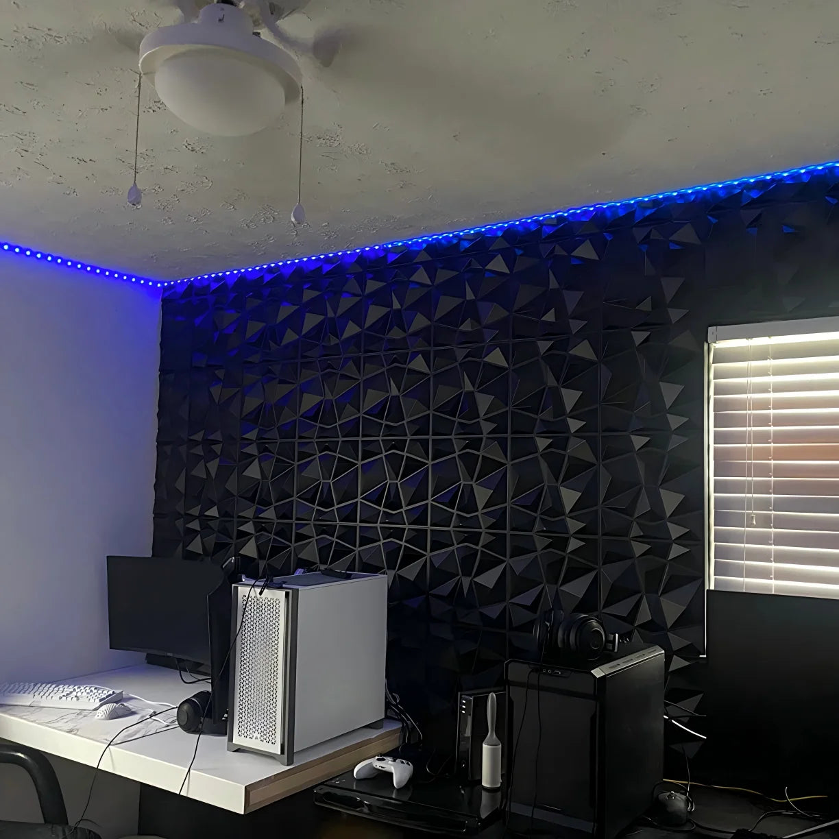 20PCS 3D Wall Panels 30x30cm Indoor Wall Decoration for Living Room Bedroom Hotel Office  Mural Tile-Panel-Mold 3D Wall Sticker