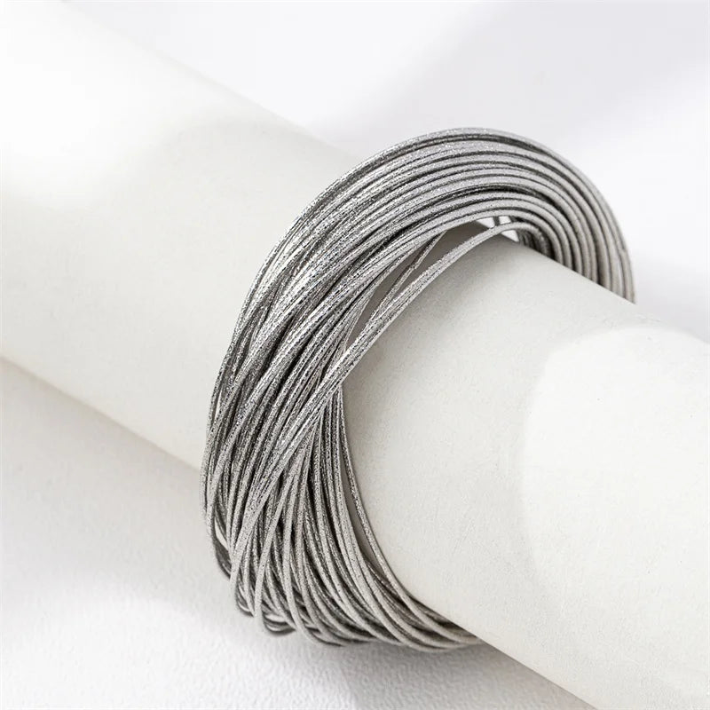 XIALUOKE European American Style Metal Multi-layer Line Wrapping Bracelet For Women Personality Catwalk Wrist Jewelry Wholesale