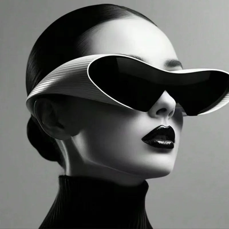 New Alien Uv Resistant Sunglasses, Punk Goggles, Futuristic Y2k Large Frame Integrated Sunglasses 7751