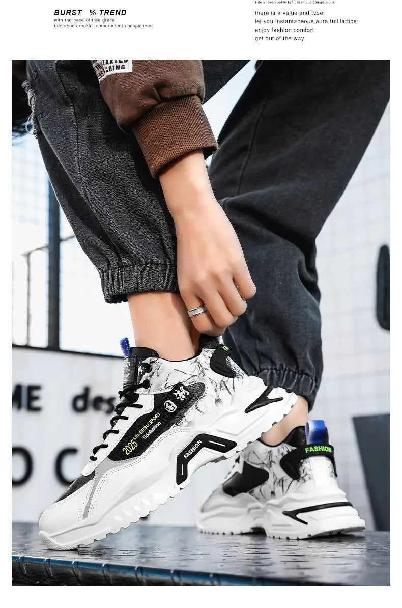 2025 Men’s Shoes Sneakers Fashion Breathable Platform Running Shoes Mesh Sport Light Unisex Male Casual Vulcanize Man Shoes