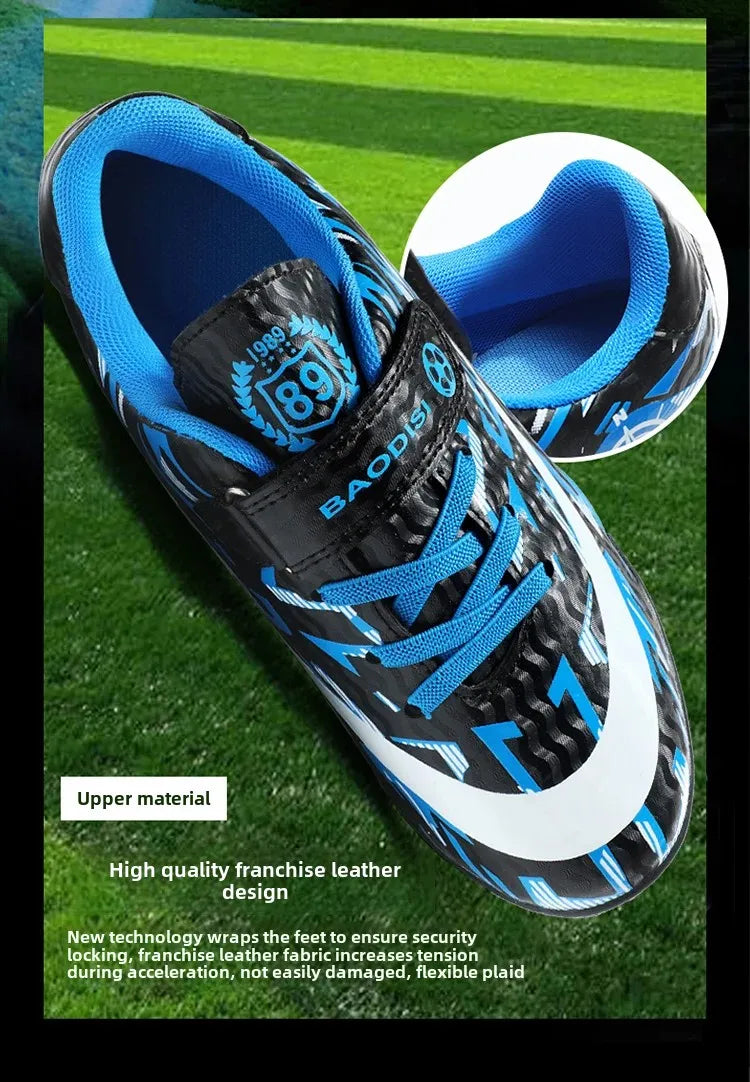 Boys Professional Football Training Shoes Running Sports Shoes Athletic Cleats Primary School Students Long Nails