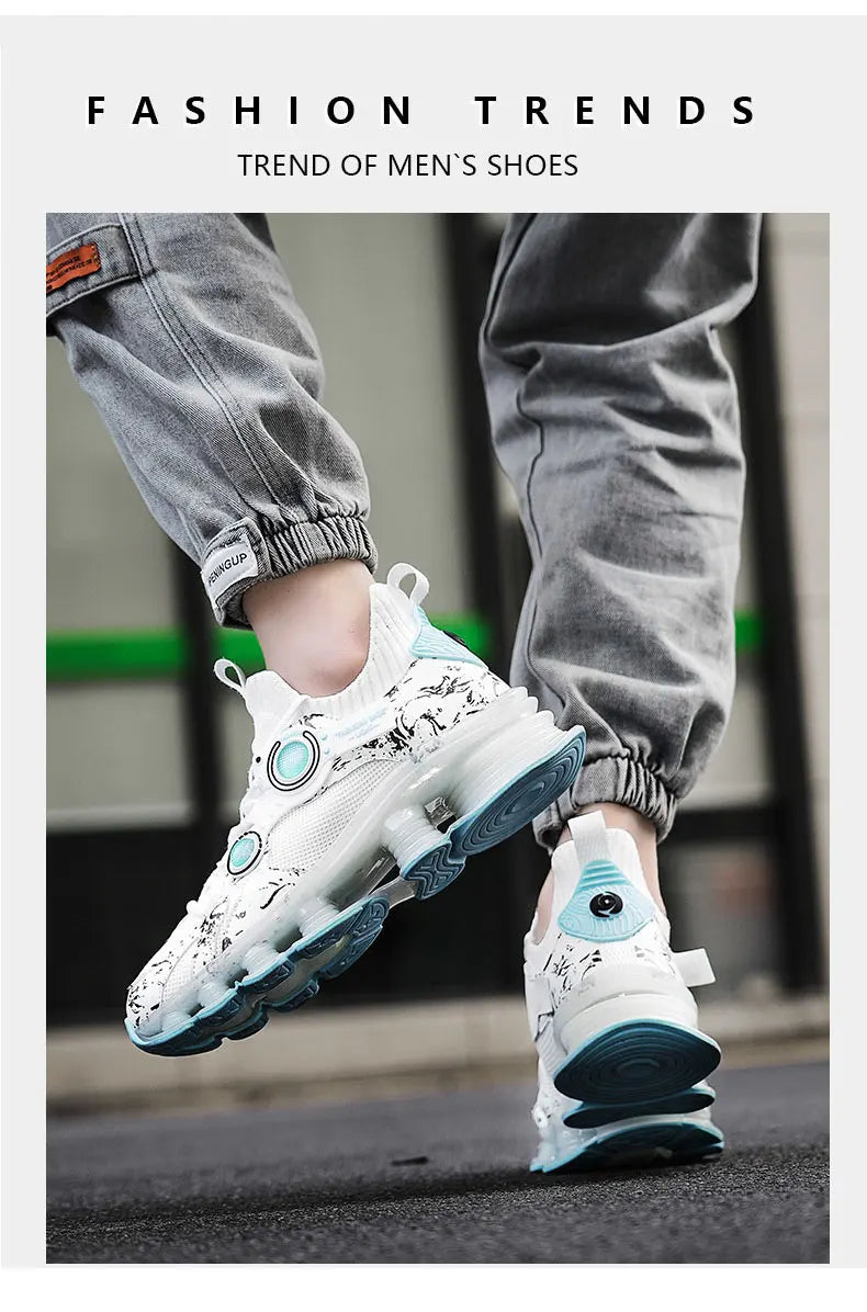 YRZL Men Sneakers Tenis Luxury Designer Shoes Mens High Quality Platform Sneakers Fashion Blade Loafers Running Shoes for Men