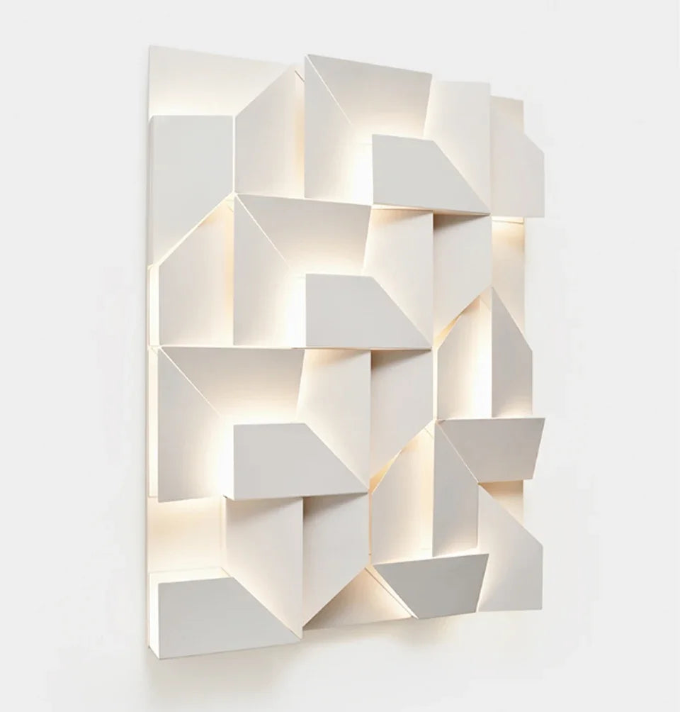 Modern Indoor Wall Lamp Geometric Design LED Sconce Background Light for Living Room Bedroom Hallway Home Decoration Lighting