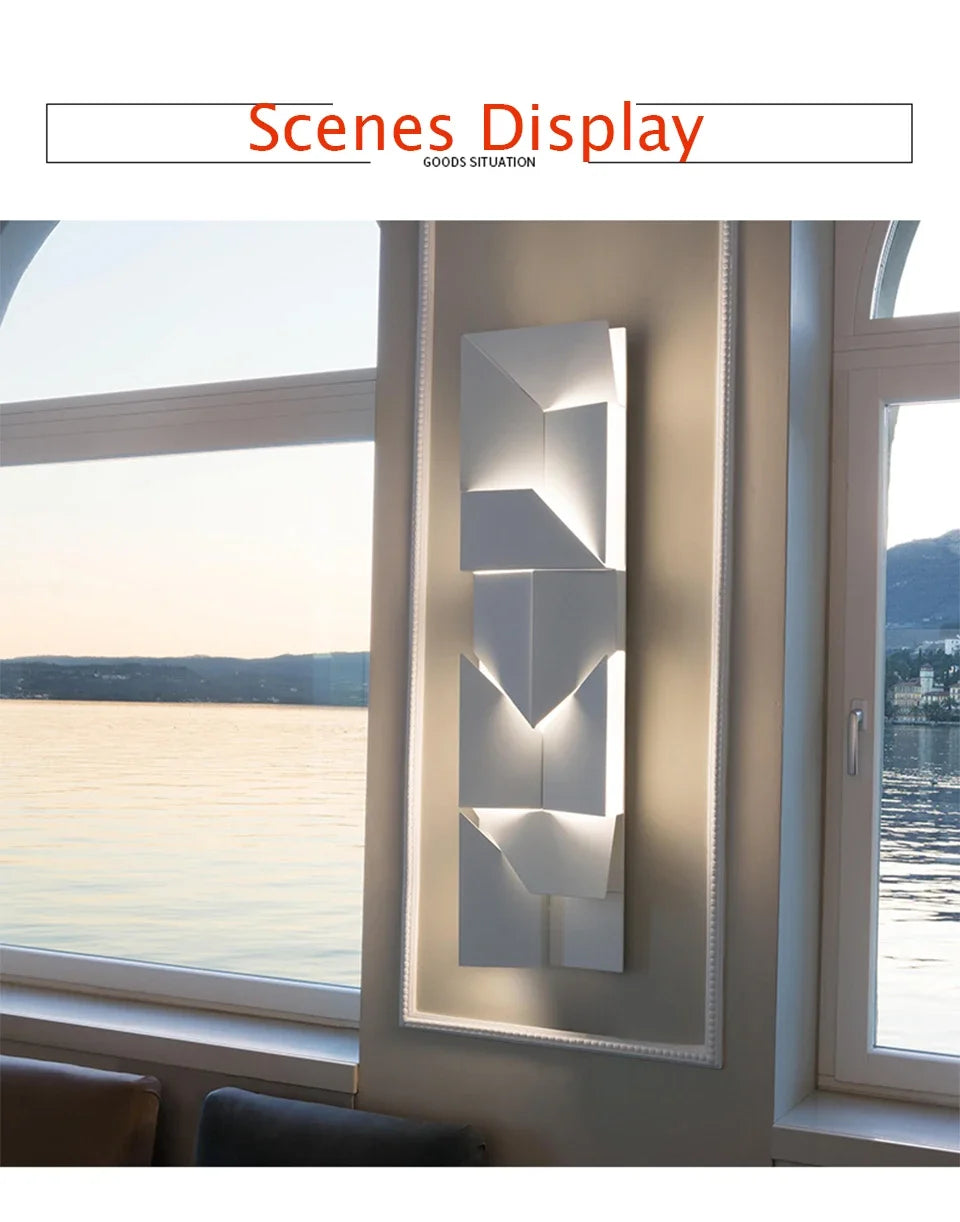 Modern Indoor Wall Lamp Geometric Design LED Sconce Background Light for Living Room Bedroom Hallway Home Decoration Lighting