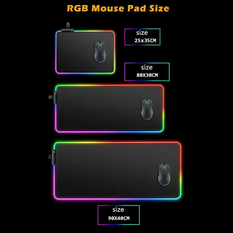 Black Mouse Pad Asus Rgb Gaming Mause Mat Anime Mats Gamer Rug Pc Xxl Cute Pads Large Game Keyboard Carpet Backlight Mousepad