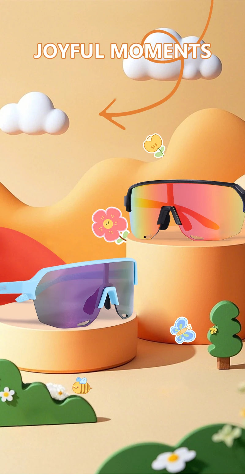 SCVCN Children Outdoor Cycling Sunglasses MTB Camping Glasses Teenager Sports Road Bike Eyewear Girls UV400 Protective Goggles