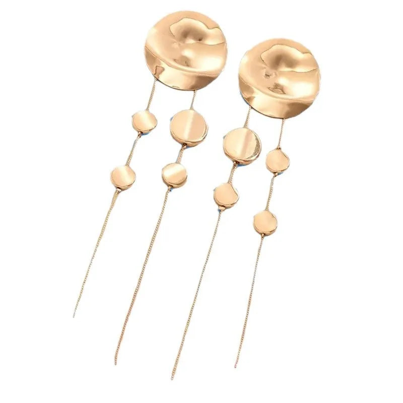 Post Stud Long Big Round Fringe Earring Women Girls Gifts Fashion Jewelry Accessories Hot Sale Party Gift 2025 New Style