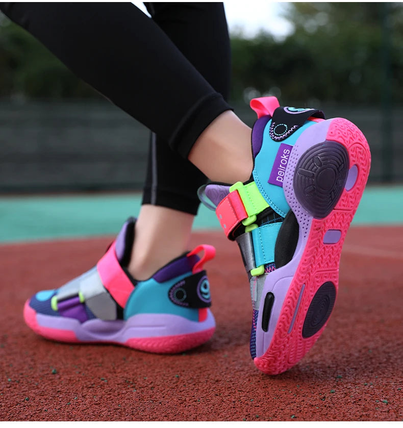 New Brand Children's Basketball Shoes For Boys Girls Non-slip Kids Sport Shoes Lightweight Outdoor Sneakers Trainers Footwear