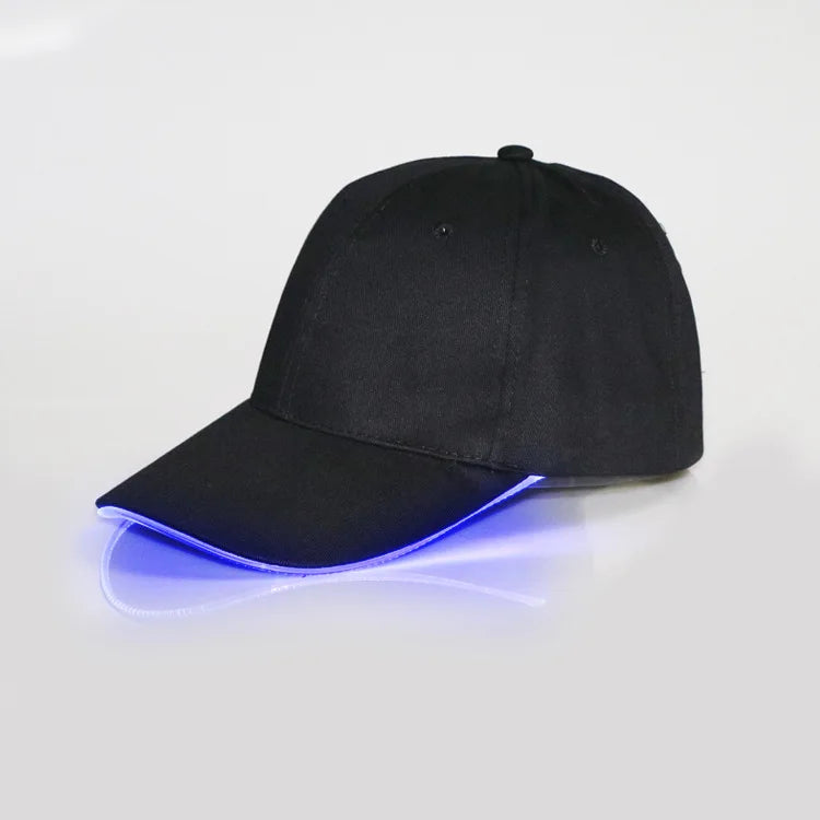 Fiber Optic Cap LED Hat with 7 Colors Luminous Glowing EDC Baseball Hats USB Charging Light Up Caps Performance Led Cap