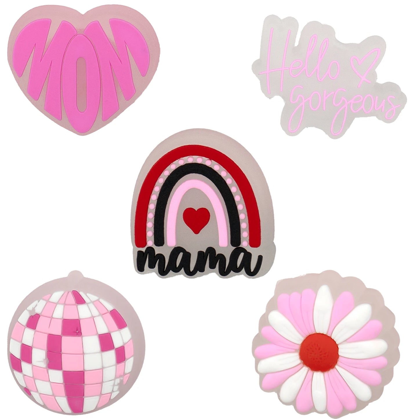 1PCS Pink Nurses Mom LED Shoes Charms Gamepad Turbo Football Shoe Decoration Accessories Rainbow Flower Doughnut Pins Clog