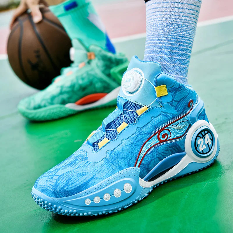 Men's Basketball Shoes Breathable Cushioning Non-Slip Wearable Sports Shoes Gym Training Athletic Basketball Sneakers for Women